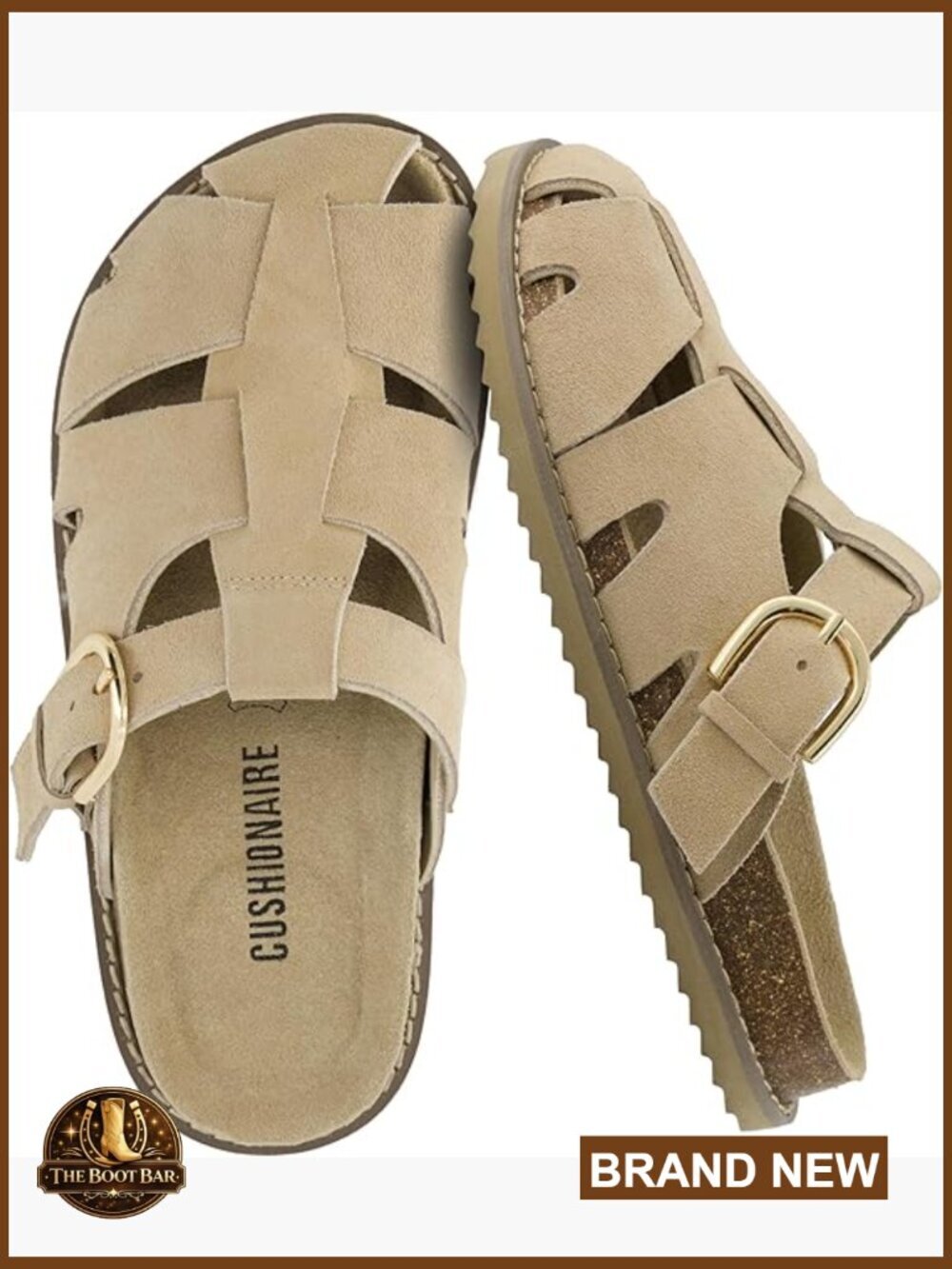 Suede Fisherman Sandals with Arch Support Memory Foam Clogs for Women